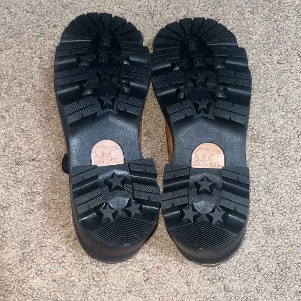SOREL Joan Now City Loafer‎ Chunky Platform Canyon Gold Black 9 - Picture 8 of 9